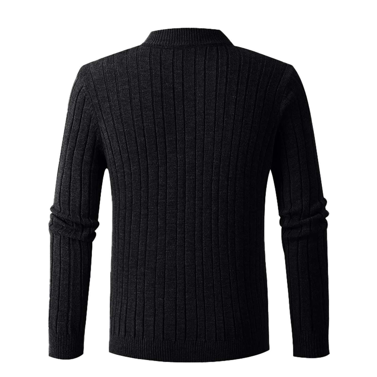 Sweaters for Men Cable Knit Crew Neck Top Long Sleeve Dressy Casual Fall and Winter Quarter Zip Pullover Sweater